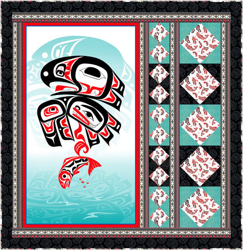 Dutch Tiles: Eagle's World - Black