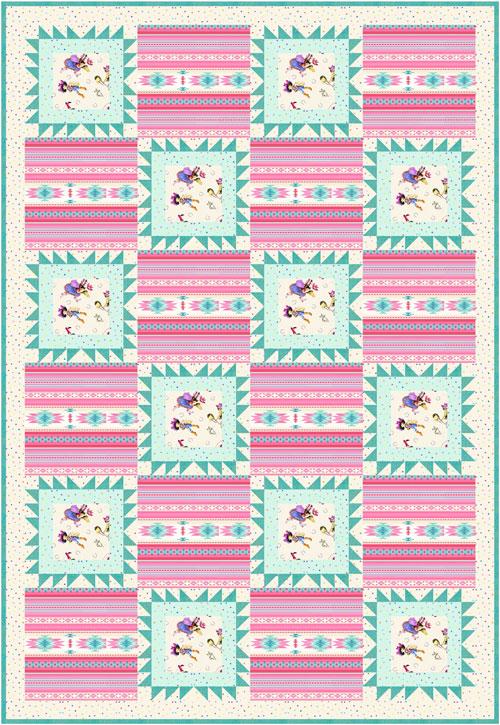 Coneflower Squares: Cream by Tourmaline & Thyme Quilts