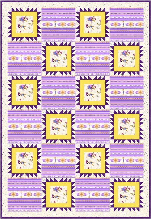 Coneflower Squares: Purple by Tourmaline & Thyme Quilts