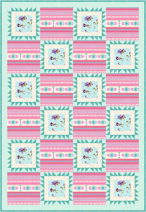 Coneflower Squares: Teal by Tourmaline & Thyme Quilts