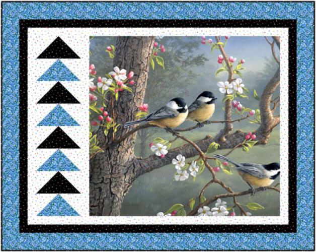 Magical Season: Chickadee Morning - Blue by Spool and Bobbing Quilting