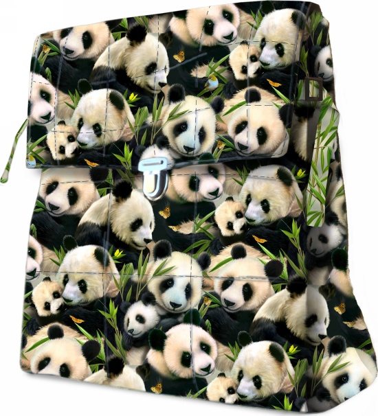 Pandas Messenger Bag by Deborah Stanley