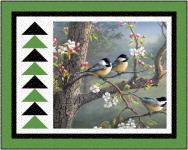 Magical Season: Chickadee Morning - Green by Spool and Bobbing Quilting